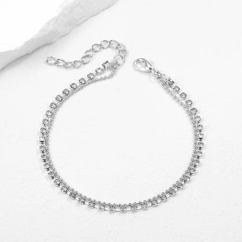 Simple Strass Cup Chain Handanklet Personality Multi-layer Bead