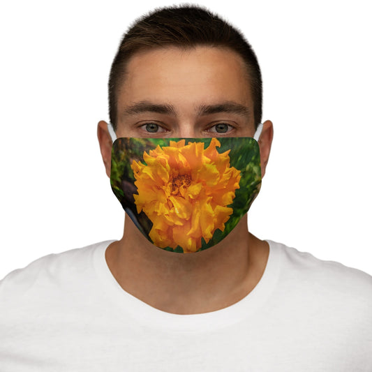 Orange Flower Snug-Fit Polyester Face Mask