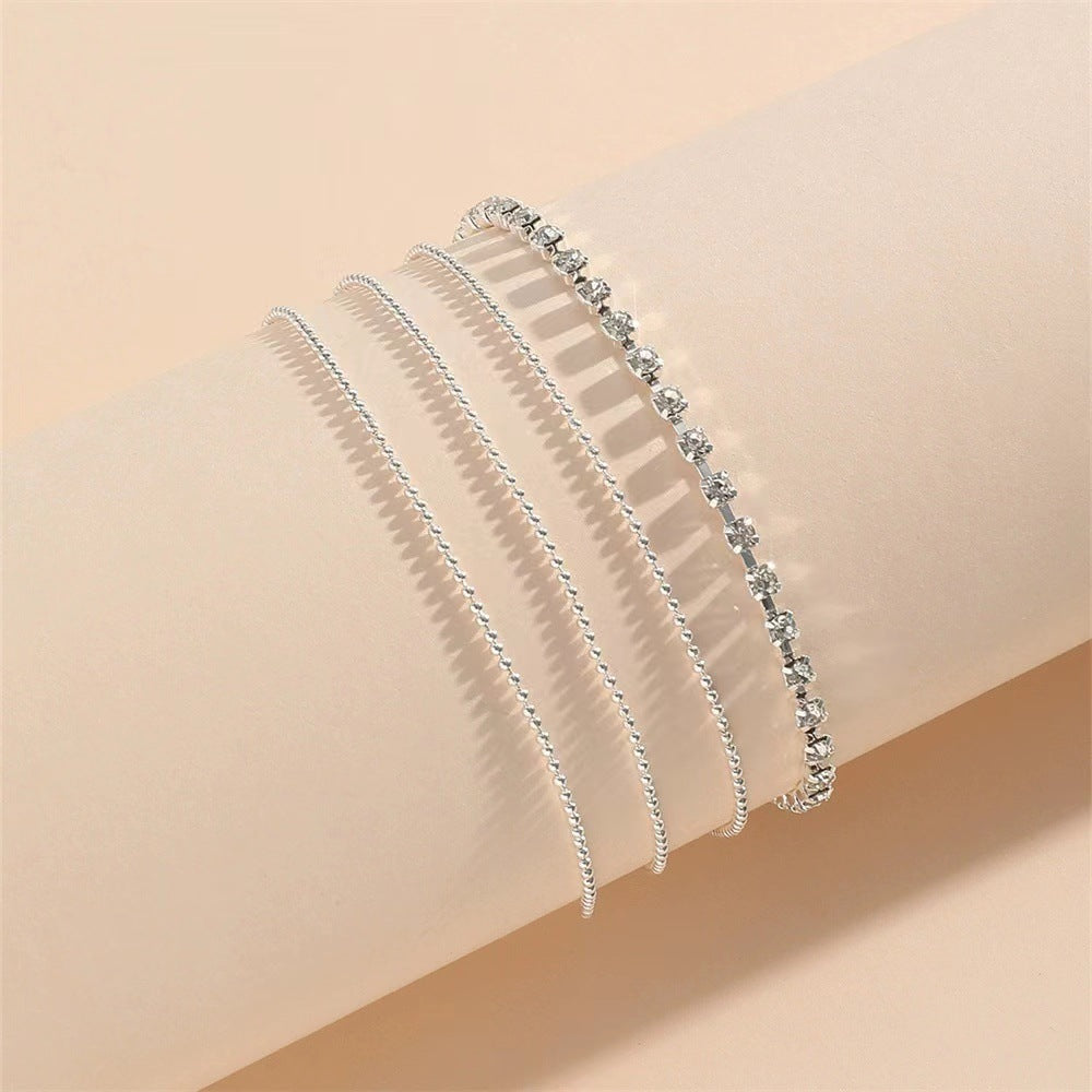 Simple Strass Cup Chain Handanklet Personality Multi-layer Bead