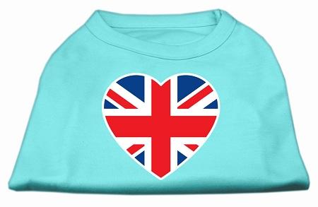 Mirage Pet Products 51-137 SMAQ British Flag Heart Screen Print Shirt