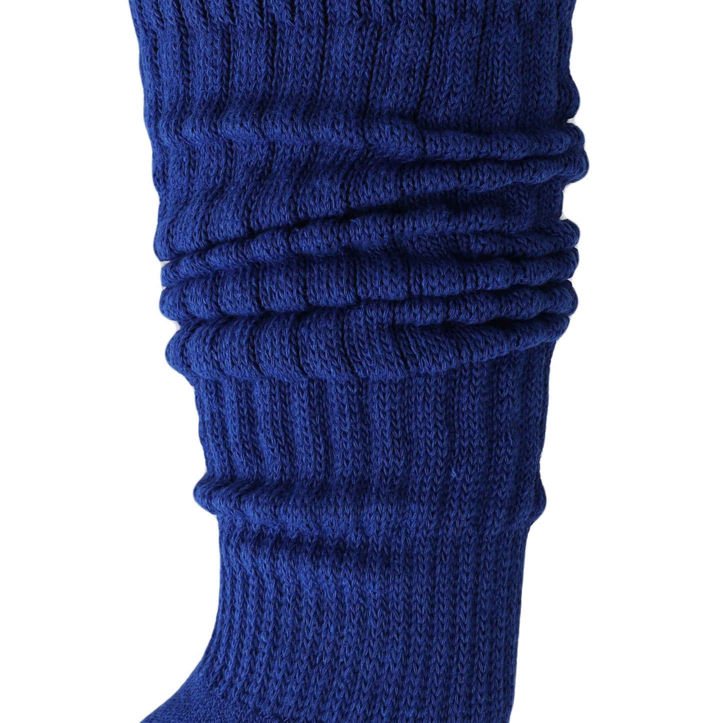 Royal Blue Slouch Socks for Women Cotton Knee High Shoe Size 5 to 10