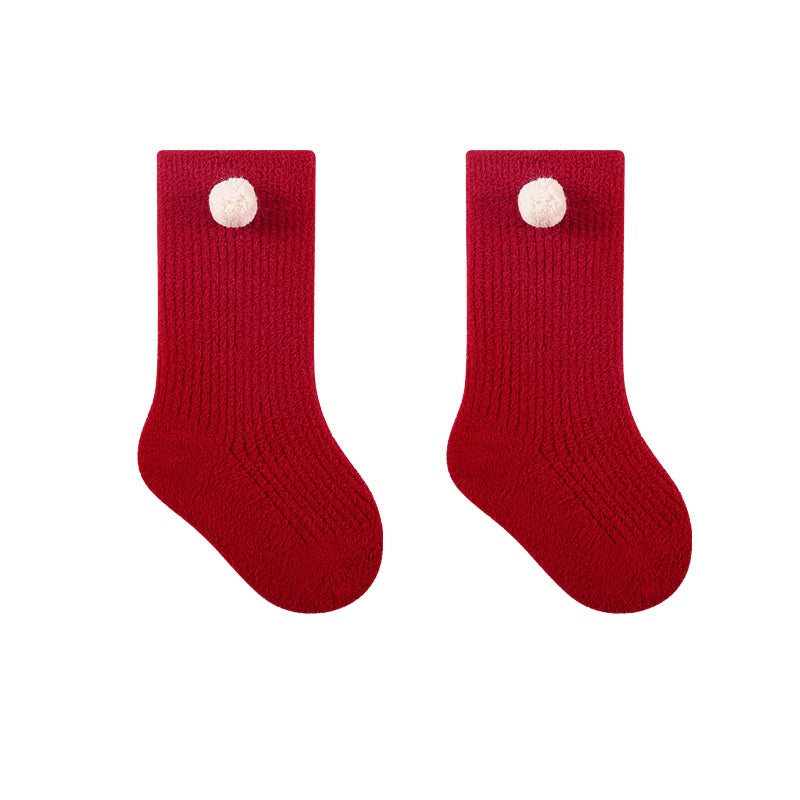 Warm Boneless Children’s Fleece-lined Socks for Autumn and Winter,