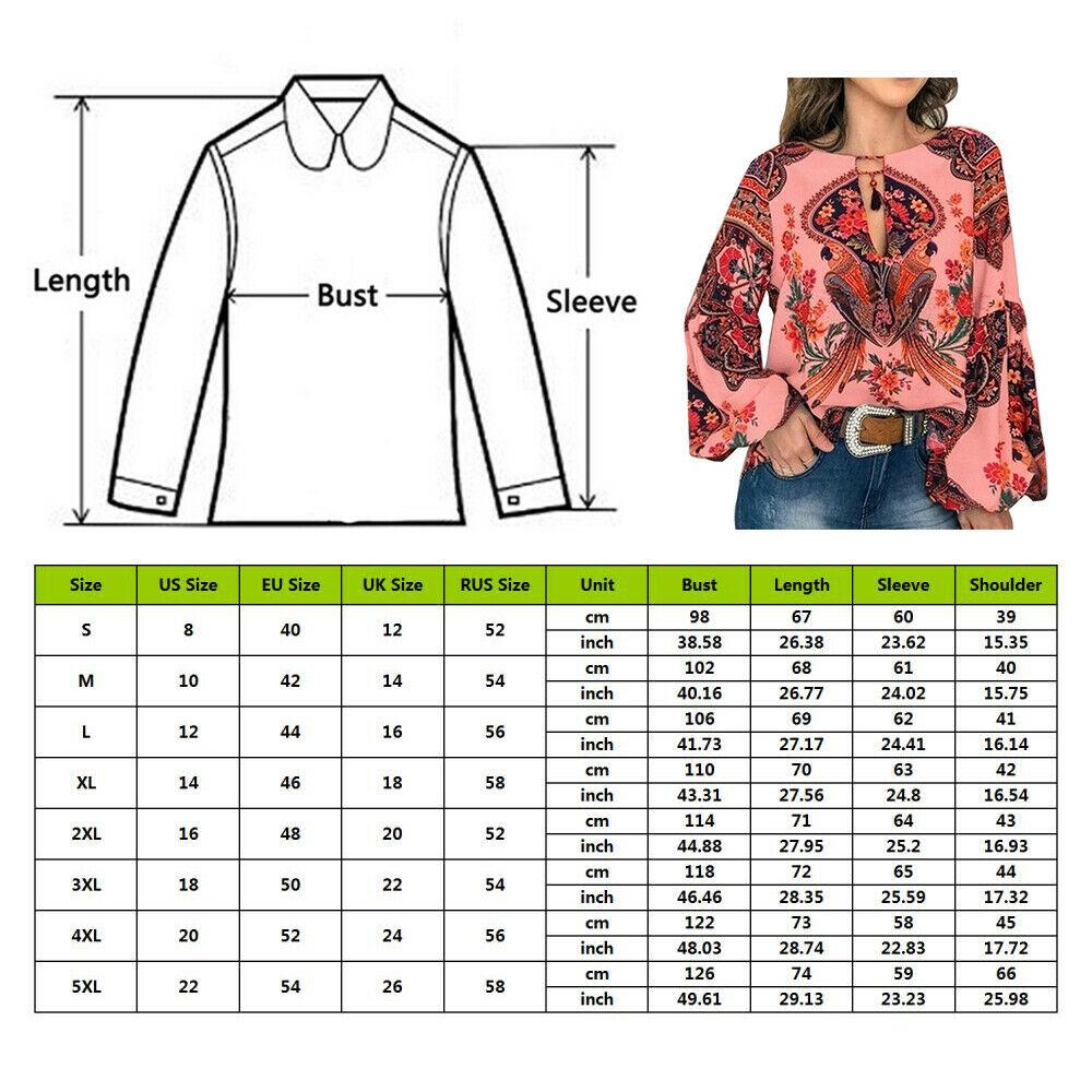 blouse for women work casual Floral V-Neck Long Lantern Sleeve